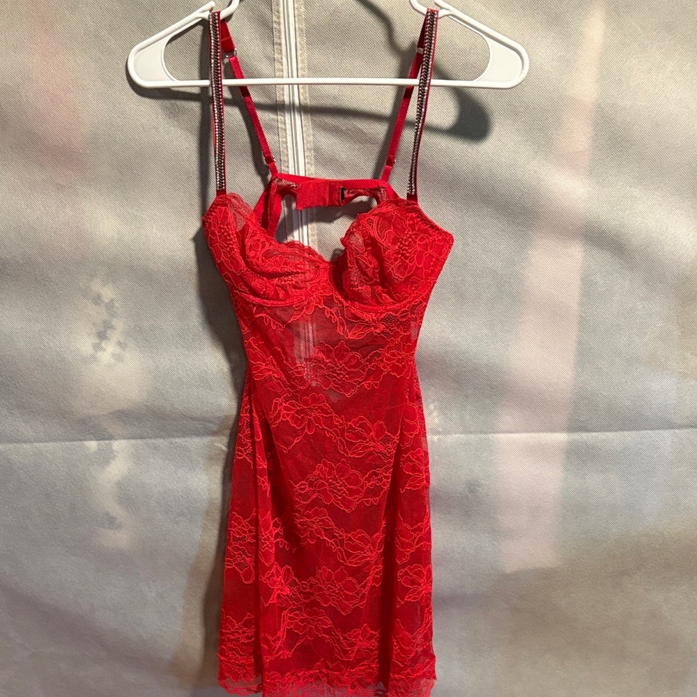 Victoria Secret Red Lace Lingerie Dress